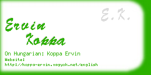 ervin koppa business card